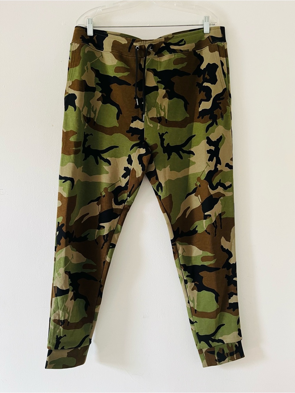Polo Ralph Lauren Green Brown Black Camo Jogging Pants Fleece Joggers Size XL